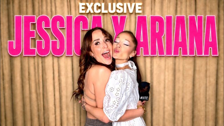 Jessica Vosk and Ariana Grande interview backstage